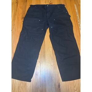Carhartt Black Loose Straight Washed Duck Double-Front Dungarees 42 x 30